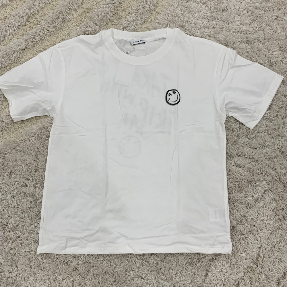 Anine Bing Take a Trip with Me White T-Shirt Women’s Sizes Small Medium & Large